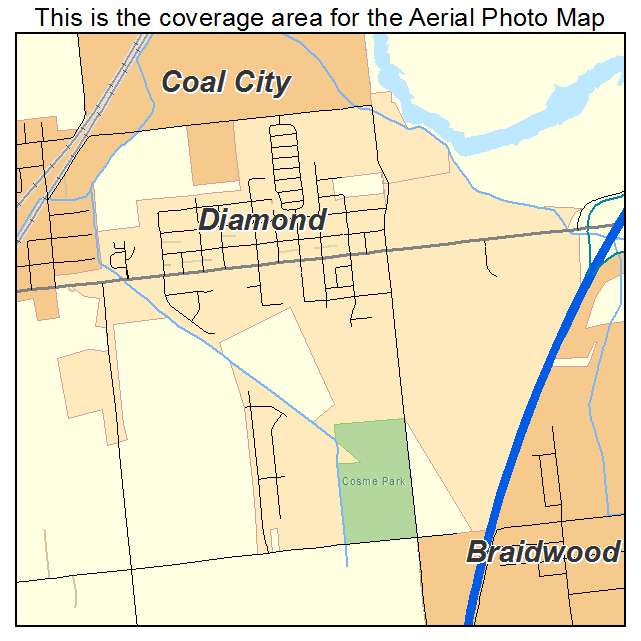 Diamond, IL location map 