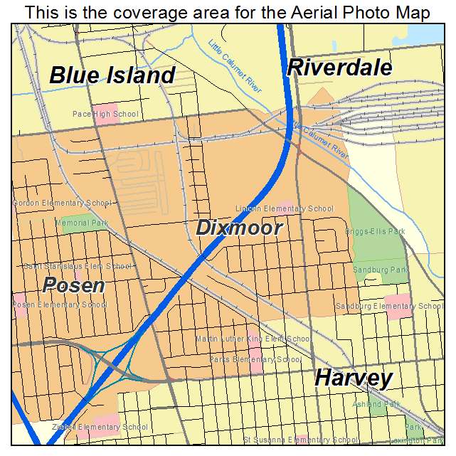 Dixmoor, IL location map 