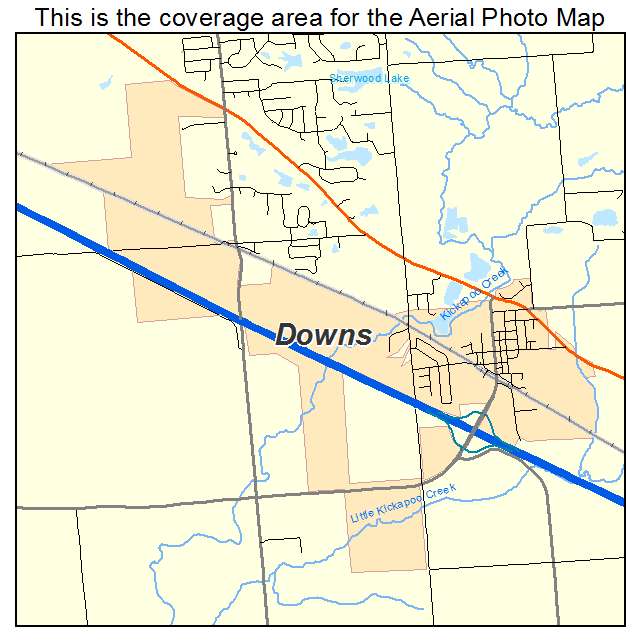 Downs, IL location map 