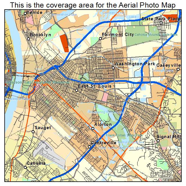 East St Louis, IL location map 