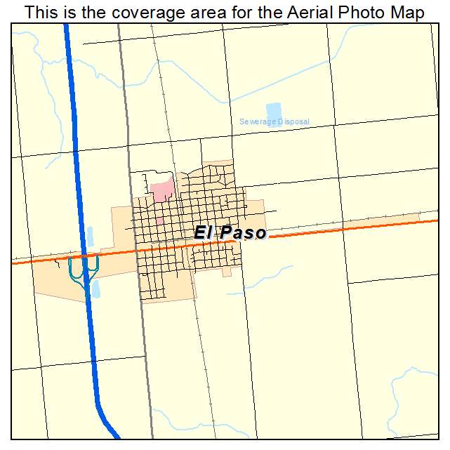 El Paso, IL location map 