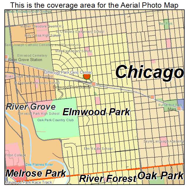 Elmwood Park, IL location map 