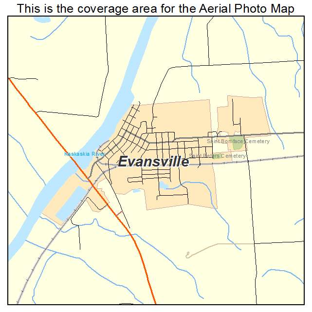 Evansville, IL location map 