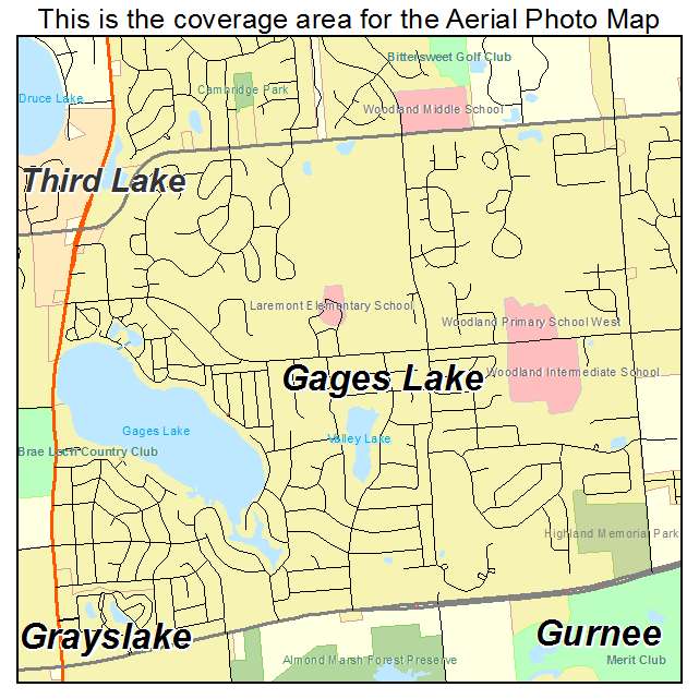 Gages Lake, IL location map 