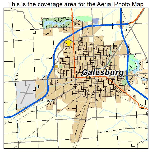 Galesburg, IL location map 