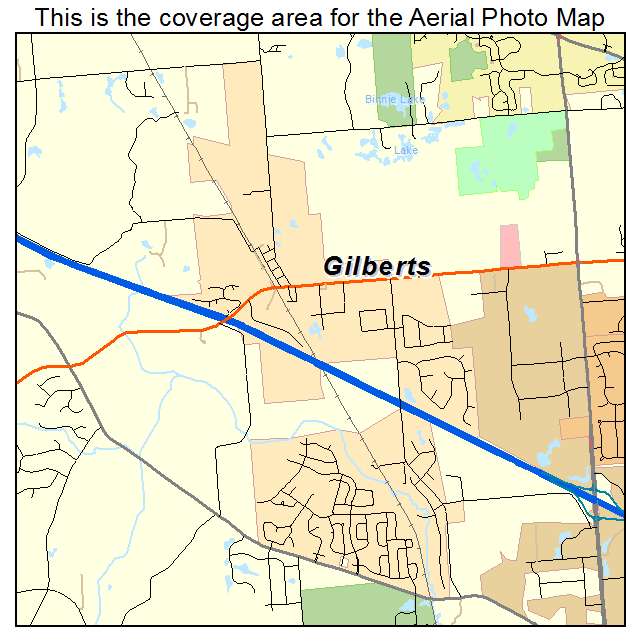 Gilberts, IL location map 