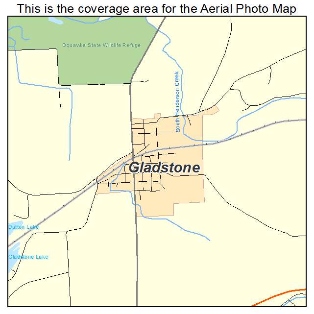 Gladstone, IL location map 