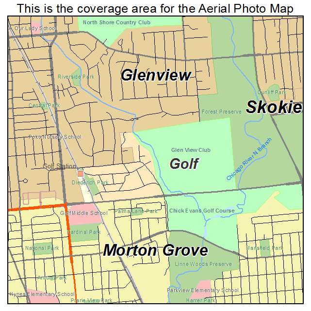 Golf, IL location map 