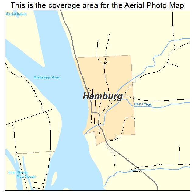 Hamburg, IL location map 