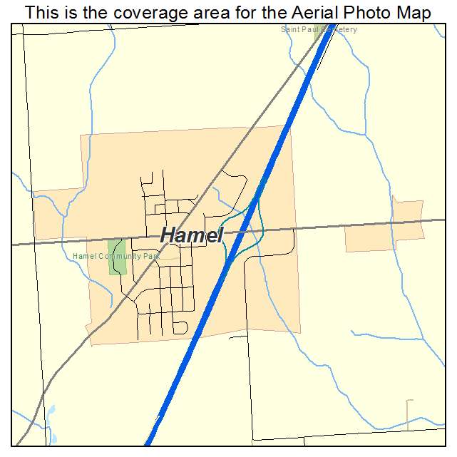 Hamel, IL location map 