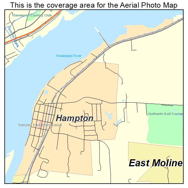 Hampton, IL location map 