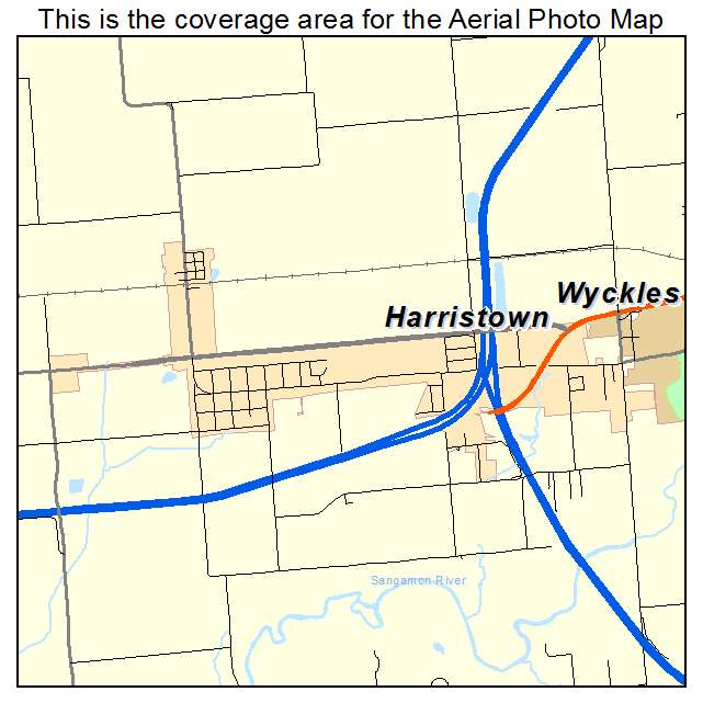 Harristown, IL location map 