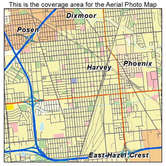 Harvey, IL location map 