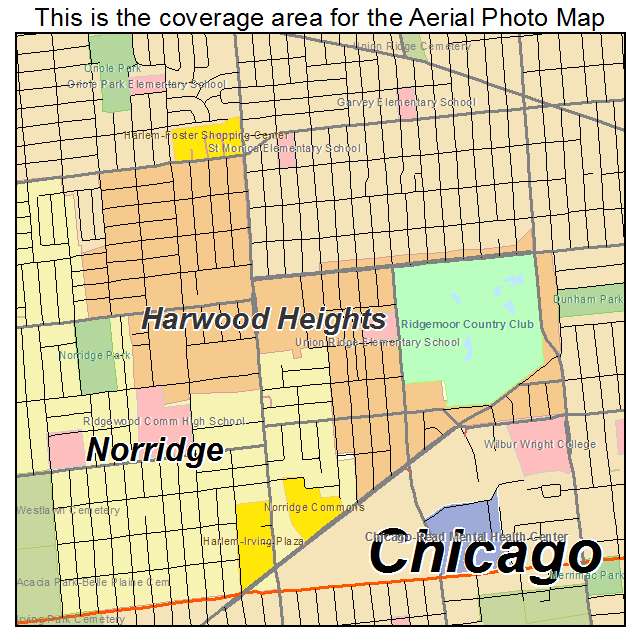 Harwood Heights, IL location map 