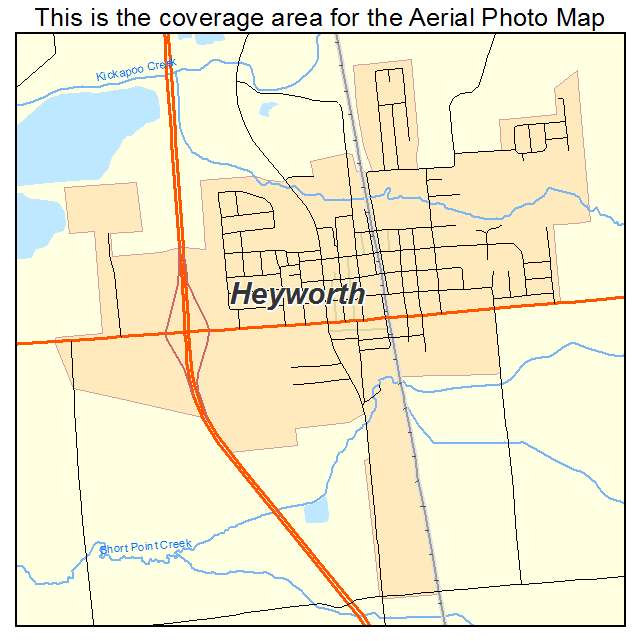 Heyworth, IL location map 