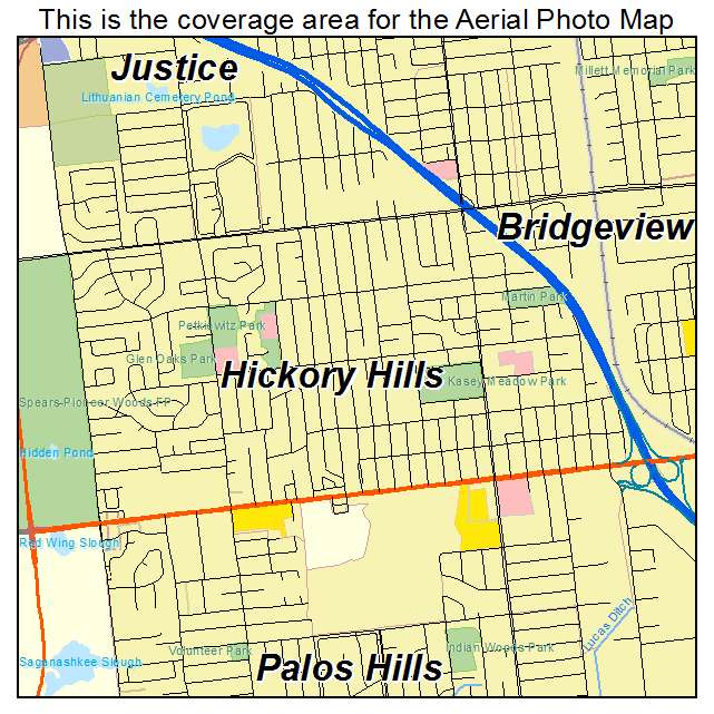 Hickory Hills, IL location map 