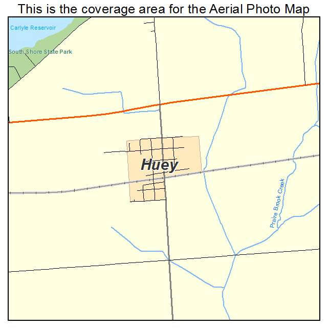 Huey, IL location map 