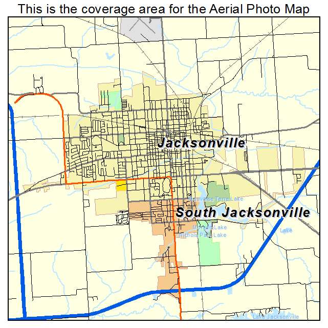 Jacksonville, IL location map 
