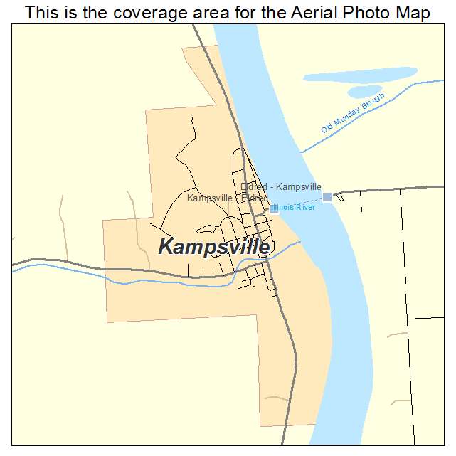 Kampsville, IL location map 