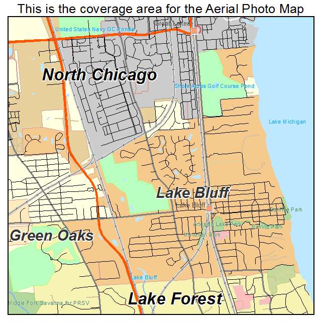 Lake Bluff, IL location map 