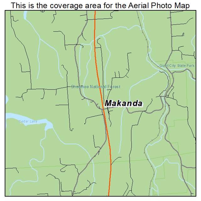 Makanda, IL location map 