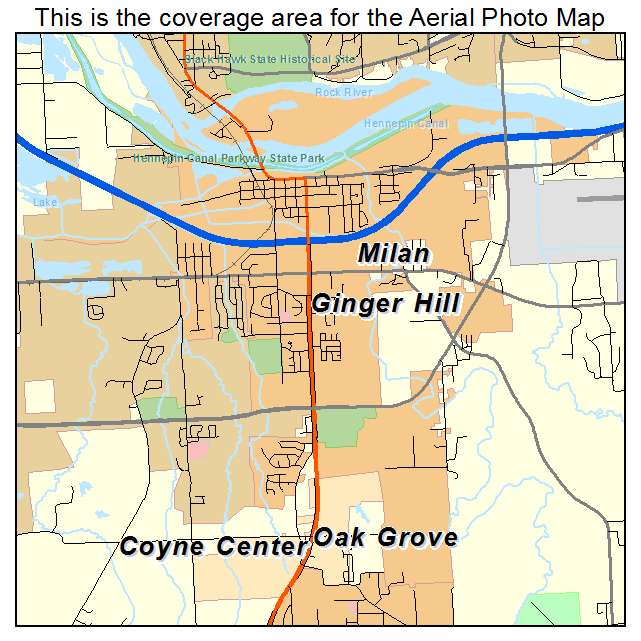 Milan, IL location map 