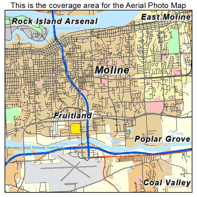 Moline, IL location map 
