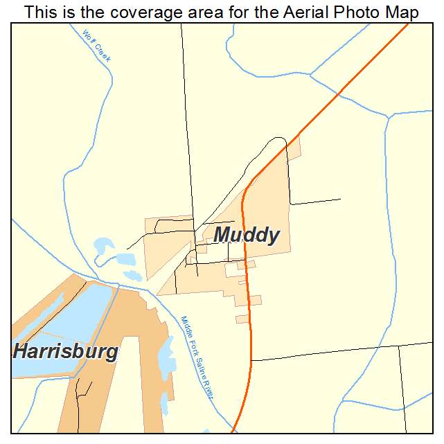 Muddy, IL location map 