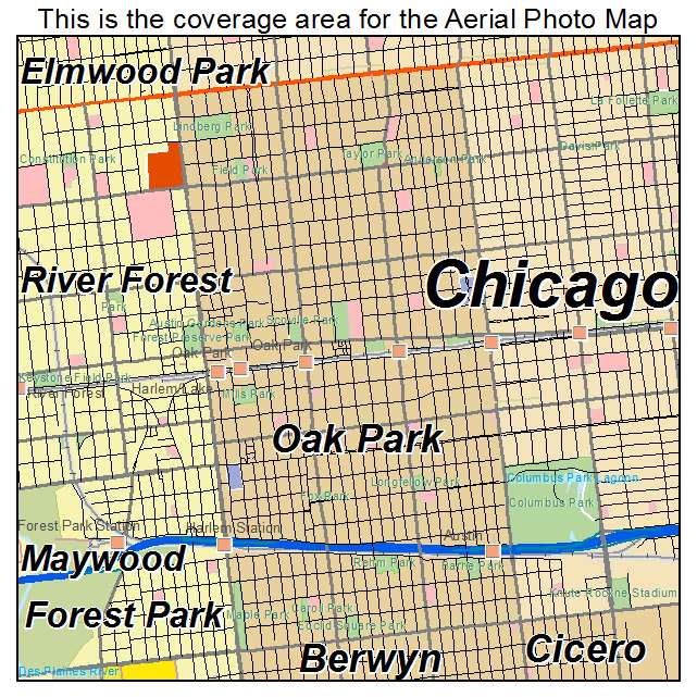 Oak Park, IL location map 