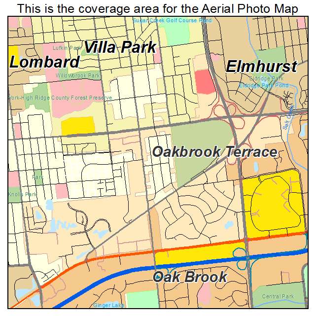 Oakbrook Terrace, IL location map 