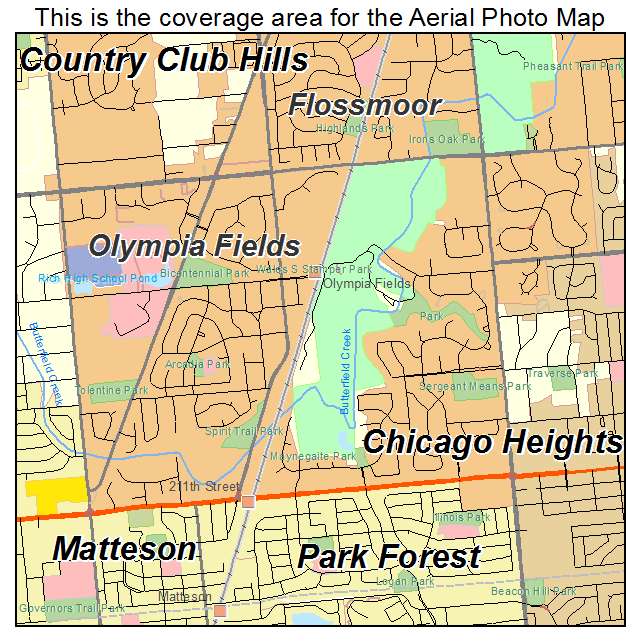 Olympia Fields, IL location map 
