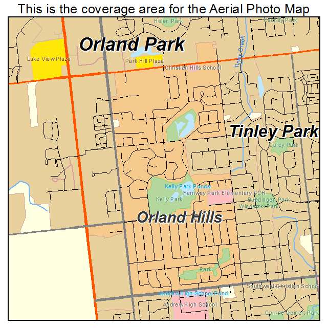 Orland Hills, IL location map 