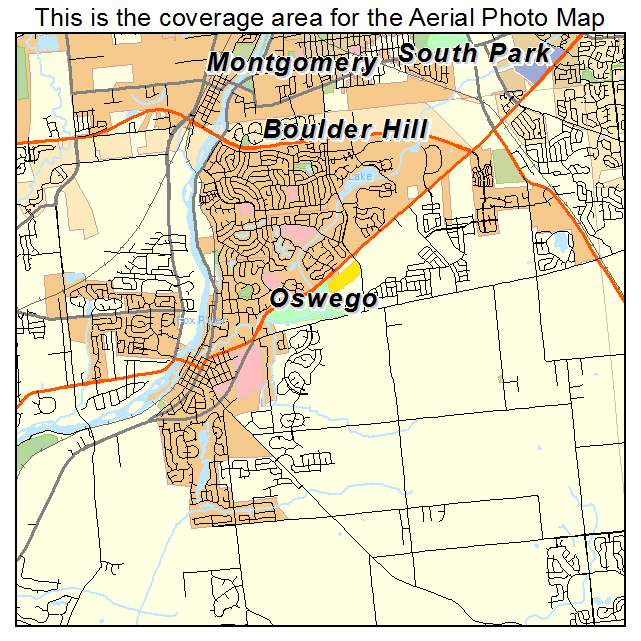 Oswego, IL location map 