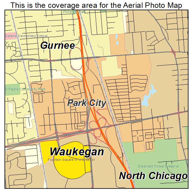 Park City, IL location map 