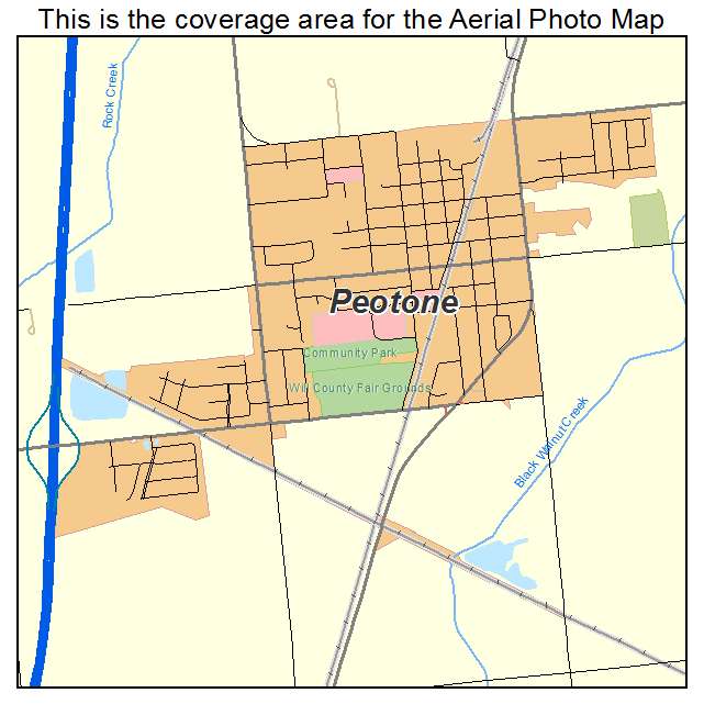 Peotone, IL location map 