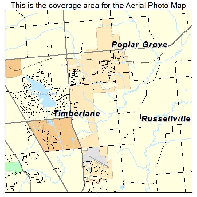 Aerial Photography Map of Poplar Grove, IL Illinois