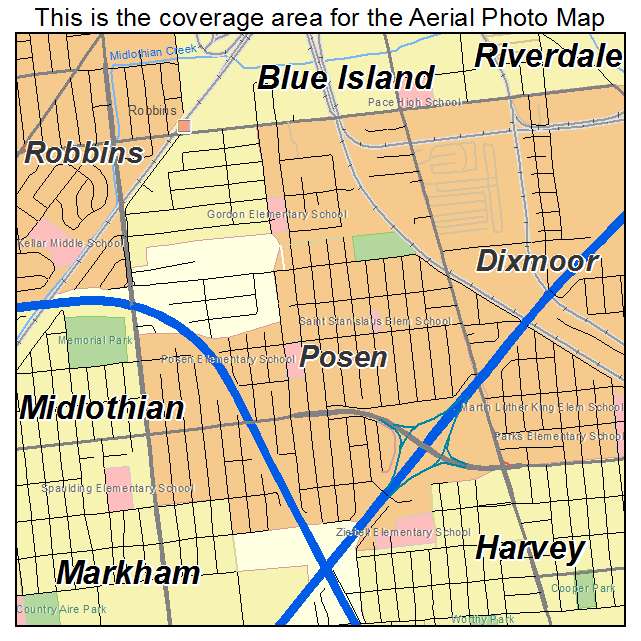 Posen, IL location map 