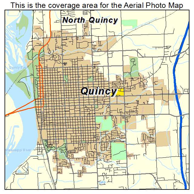 Aerial Photography Map of Quincy, IL Illinois