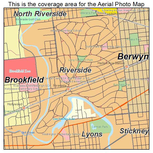 Riverside, IL location map 
