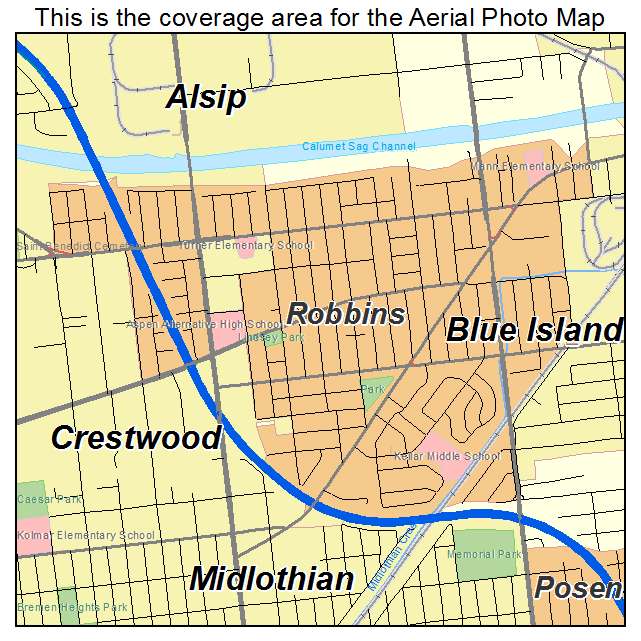 Robbins, IL location map 