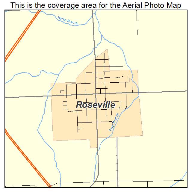 Roseville, IL location map 
