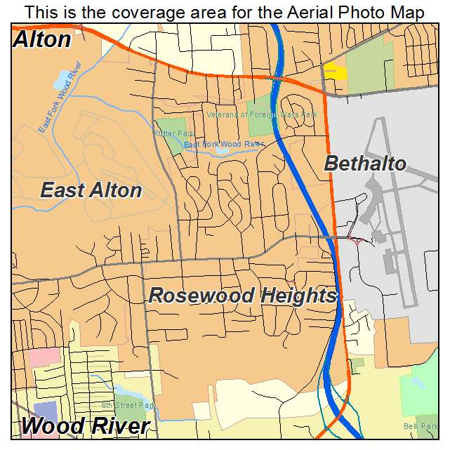 Rosewood Heights, IL location map 