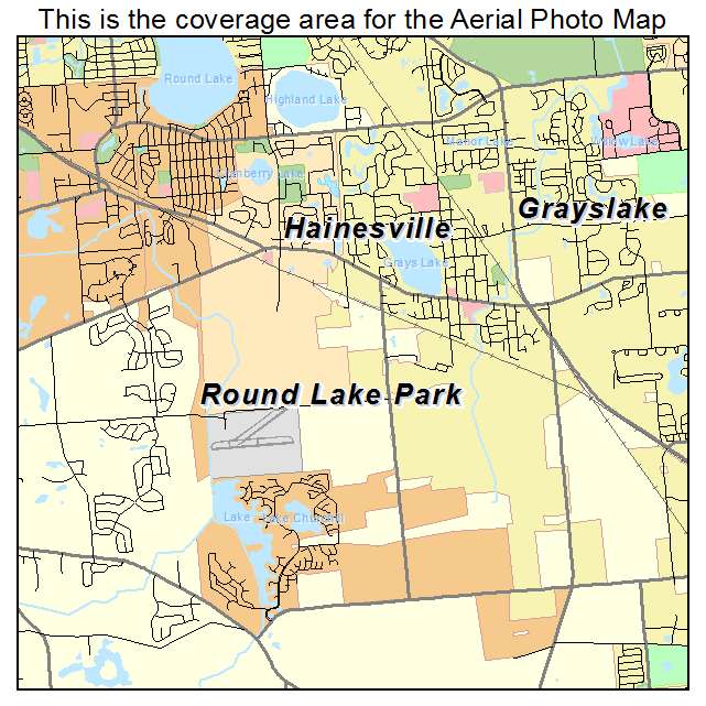 Aerial Photography Map Of Round Lake Park Il Illinois