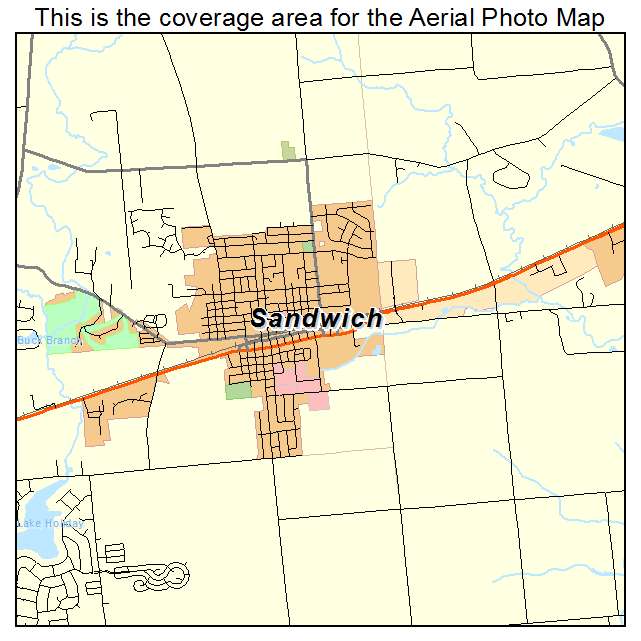 Sandwich, IL location map 