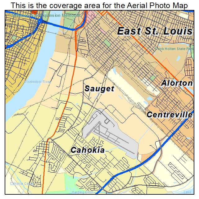 Sauget, IL location map 