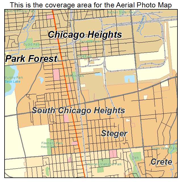 South Chicago Heights, IL location map 