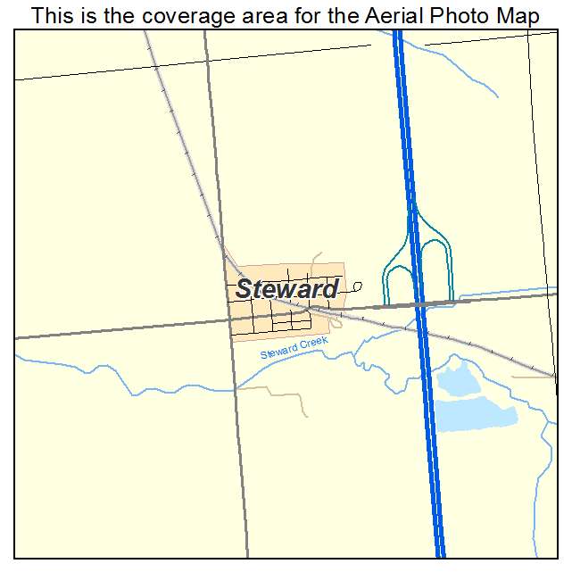 Steward, IL location map 