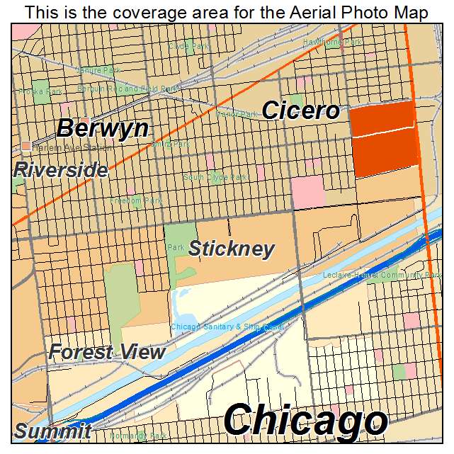 Aerial Photography Map of Stickney, IL Illinois
