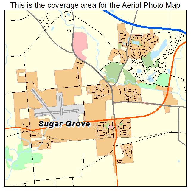 Aerial Photography Map Of Sugar Grove Il Illinois