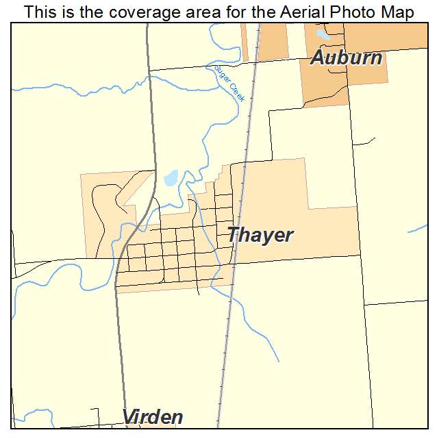 Thayer, IL location map 